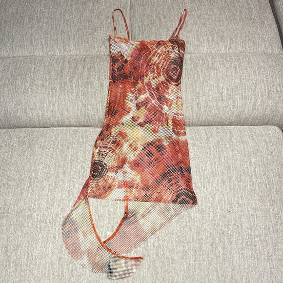 Patterned Mesh Mini Dress - Picture 5 of 6